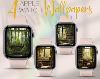 Anime Apple Watch Wallpaper, Lofi Studio Smartwatch Background, Plants Watch Background, Bookshelf Apple Watch Face, Books iWatch Wallpaper