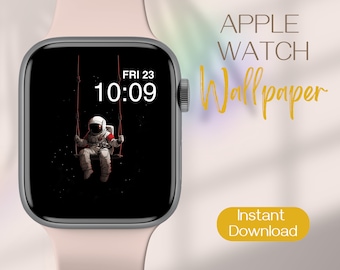 Aesthetic Apple Watch Face Wallpaper, Minimal Smartwatch Wallpaper, Space Watch Wallpaper, Astronaut Smart Watch Face, Watch Background