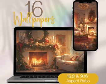 Christmas Wallpaper, Aesthetic Christmas Desktop Wallpaper, Christmas Phone Wallpaper, Xmas Holiday iPhone Wallpaper, Christmas Background