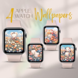Display Apple Watch kawaii, quadrante iWatch primavera, sfondi carini per orologi, sfondo quadrante orologio Meadows, sfondo quadrante smartwatch Flowers