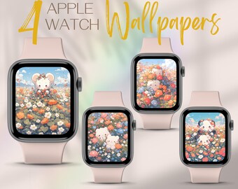 Kawaii Apple Watch Display, Spring iWatch Face, Cute Watch Wallpapers, Meadows Watch Face Wallpaper, Flowers Smart Watch Face Background