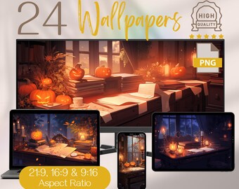 Halloween Anime Wallpaper Pack, Fall Ultrawide Backgrounds, Studio Desktop Design, Computer, Mobile, HD/4K Wallpapers for PC, iPhone, Tablet