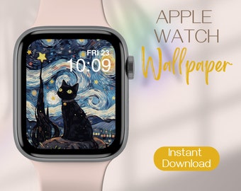Cat Apple Watch Wallpaper, Smartwatch Wallpaper, Apple Watch Face Design, Apple Watch Background, Apple Watch Design, Downloadable Wallpaper