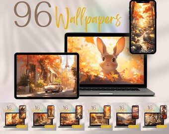 Autumn Computer Wallpaper Art Pack, 4K Cute Fall Season HD Wallpapers for Desktop, Laptop, Tablet, Phone, High Resolution Fall Scenic Bundle