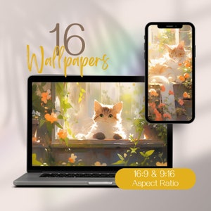 Papier Peint Chat Mignon, Fond D&#39;écran D&#39;ordinateur Mignon, Fond D&#39;écran Chat, Arrière-plans D&#39;ordinateur De Plantes, Papier Peint Mignon Pour Téléphone