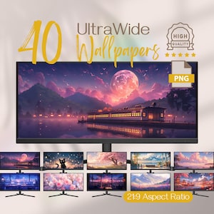Sfondi estetici ultrawide, sfondi desktop widescreen lofi, sfondi per computer ultrawide, sfondi giapponesi HD lofi per PC