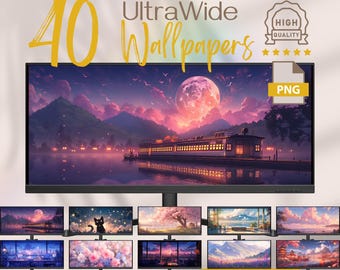 Aesthetic Ultrawide Wallpapers, lofi widescreen desktop wallpapers, ultra wide computer background, Japanese wallpapers HD lofi wallpaper pc
