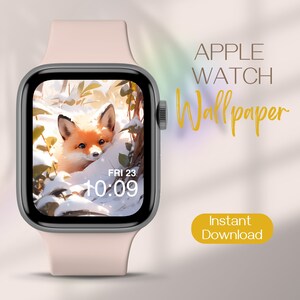 Winter Apple Watch Wallpaper, Forest Cute Smartwatch Background, Christmas Watch Background, Fox Apple Watch Face, Xmas iWatch Wallpaper