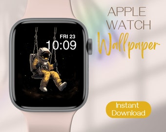 Aesthetic Apple Watch Face Wallpaper, Minimal Smartwatch Wallpaper, Space Watch Wallpaper, Astronaut Smart Watch Face, Watch Background