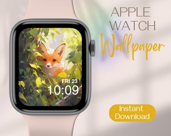 Cute Apple Watch Face, Fox Smartwatch Wallpaper Whimsical Apple Watch Wallpaper, Apple Watch Background, iWatch Wallpaper, Apple Watch Theme
