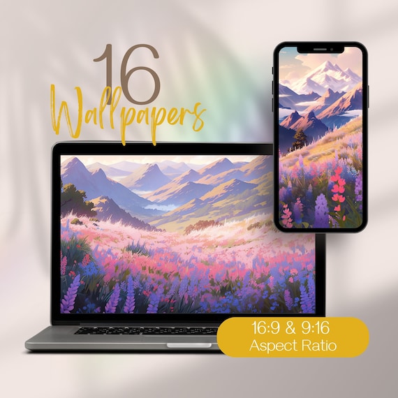 Pastel Computer Wallpaper, Whimsical Wallpaper Desktop Aesthetic Wallpaper, Mountain Pastel Wallpaper Lofi Meadow Wallpaper Anime Wallpapers