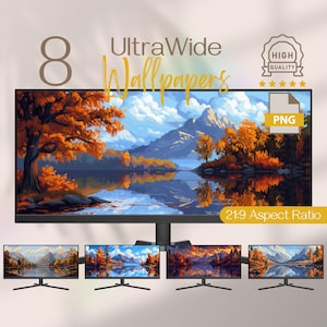 HD Widescreen Wallpapers, Autumn and Fall Season Pixel Art Backgrounds, Ultrawide Monitor Background for PC, Nostalgic Retro Game Decor