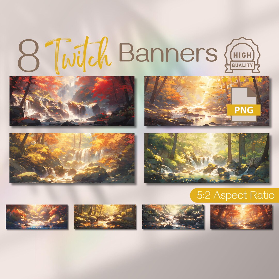 Fall Streamer Designs Autumn Forest Twitch Banners: Fall Anime Streamer Set (digital Download ...