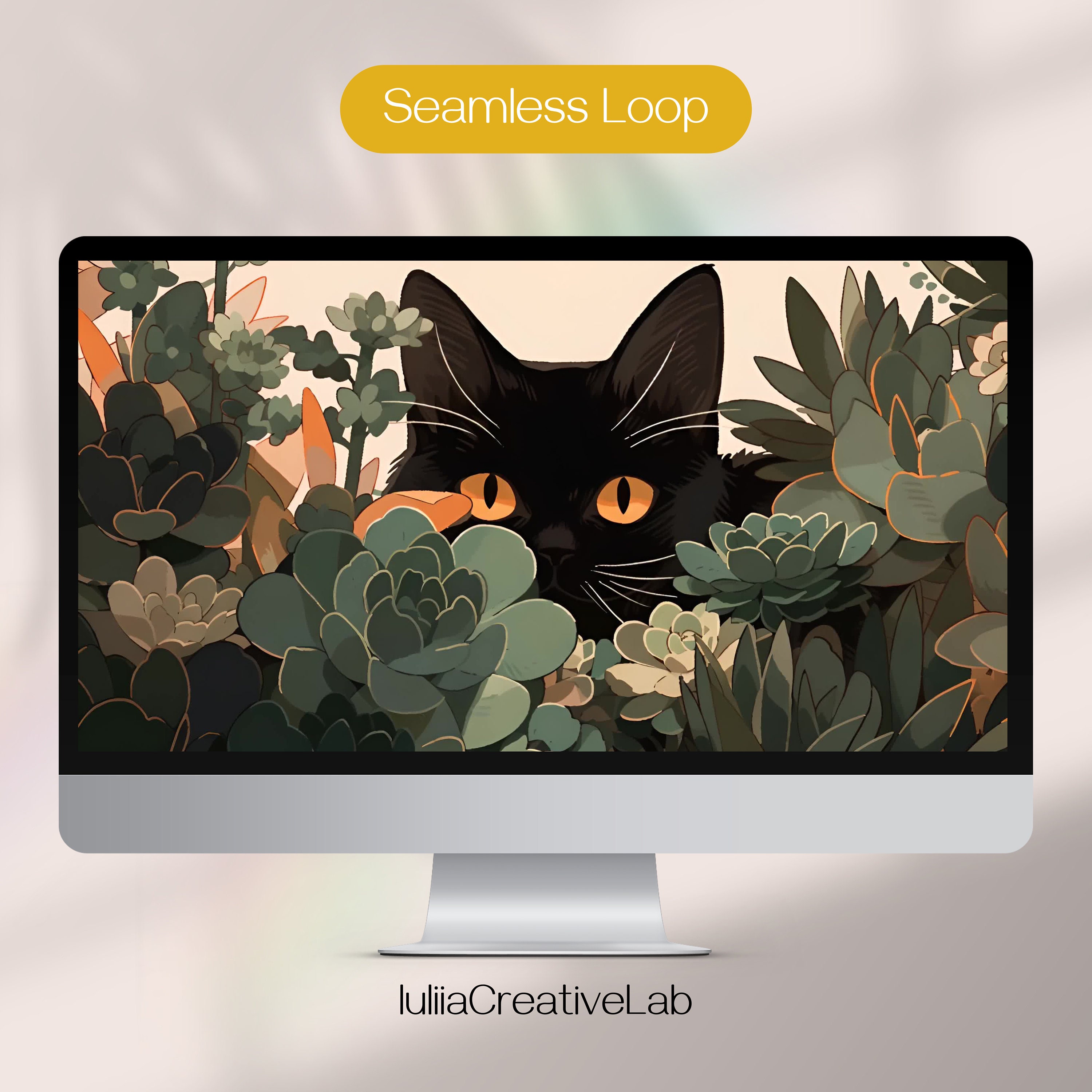 Fondo de pantalla animado de gato negro y suculentas, fondo de escritorio  animado en 4K, protector de pantalla con movimiento divertido, protector de  pantalla de alta resolución para PC. - Etsy México, image size:3000x3000