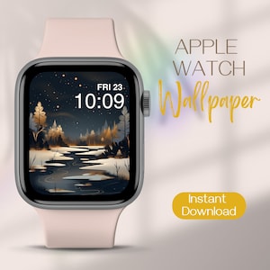 Winter Apple Watch Wallpaper, Landscape Smartwatch Background, Christmas Watch Background, Festive Apple Watch Face, Xmas iWatch Wallpaper