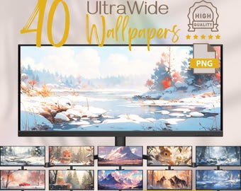 Winter Super Ultrawide Wallpaper Bundle, Cute Widescreen Desktop & Wonderland Ultra Wide Computer Background, Landscape HD Wallpapesr for PC