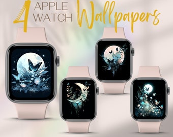 Moon Smartwatch Wallpaper, Aesthetic Apple Watch Faces, Butterflies Apple Watch Wallpapers, Flowers Smart Watch Face Floral Watch Background