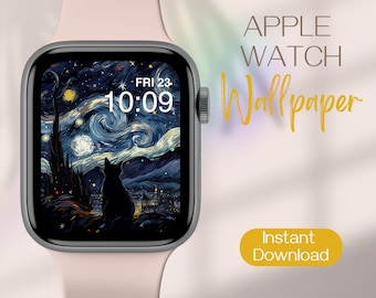 Cat Apple Watch Wallpaper, Apple Watch Face Design, Apple Watch Background, Smartwatch Wallpaper, Apple Watch Design, Downloadable Wallpaper