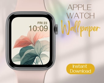 Watch Wallpaper, Apple Watch Face, Tropical iWatch Wallpaper, Leaf Watch Face Plants Smartwatch Wallpaper, Watch Background Smart Watch Face
