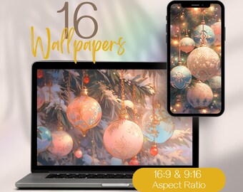 Pastel Christmas Aesthetic Wallpaper, Christmas Phone Wallpaper, Xmas Desktop Wallpaper, Christmas Phone Background, Holiday Imac Wallpaper