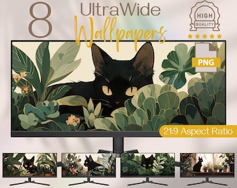 Plant 3440x1440 Wallpapers Format Cat Ultrawide Wallpaper, Succulent Ultrawide Monitor Background, Whimsical Widescreen 4k Wallpaper Desktop