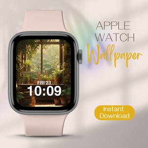 Sfondo Apple Watch Anime, Sfondo Smartwatch Lofi Studio, Quadrante Apple Watch Libreria, Sfondo Orologio Piante, Sfondo iWatch Libri
