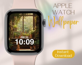 Anime Apple Watch Wallpaper, Lofi Studio Smartwatch Background, Bookshelf Apple Watch Face, Plants Watch Background, Books iWatch Wallpaper
