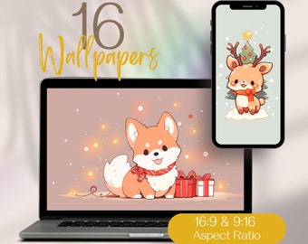 Lindo fondo de pantalla de Feliz Navidad, perfecto para teléfono y computadora, gran fondo de pantalla para la temporada navideña, fondo de pantalla navideño para computadora
