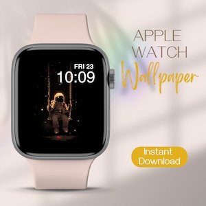 Fondo de pantalla estético para Apple Watch, fondo de pantalla minimalista para smartwatch, fondo de pantalla espacial para smartwatch, fondo de pantalla con astronauta para smartwatch, fondo para smartwatch