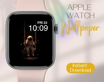 Aesthetic Apple Watch Face Wallpaper, Minimal Smartwatch Wallpaper, Space Watch Wallpaper, Astronaut Smart Watch Face, Watch Background