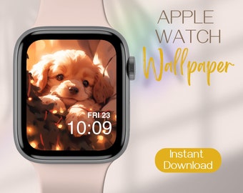 Christmas Puppy Apple Watch Wallpaper: feestelijke iWatch-achtergrond (digitale download)