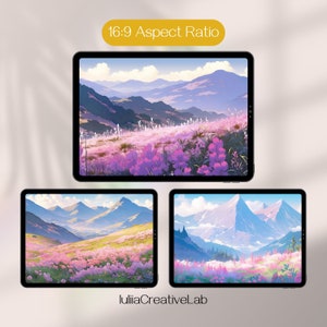 Pastel Computer Wallpaper, Whimsical Wallpaper Desktop Aesthetic Wallpaper, Mountain Pastel Wallpaper Lofi Meadow Wallpaper Anime Wallpapers, Image 3