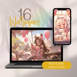 Kawaii Wallpaper, Desktop Wallpaper, Kawaii iPad Wallpaper, Desktop Background, Computer Wallpaper, Cute Phone Wallpaper, Tablet Wallpaper