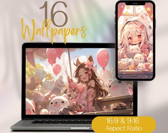 Kawaii Wallpaper, Desktop Wallpaper, Kawaii iPad Wallpaper, Desktop Background, Computer Wallpaper, Cute Phone Wallpaper, Tablet Wallpaper