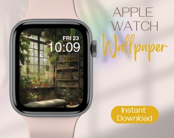 Anime Apple Watch Wallpaper, Lofi Studio Smartwatch Background, Plants Watch Background, Bookshelf Apple Watch Face, Books iWatch Wallpaper