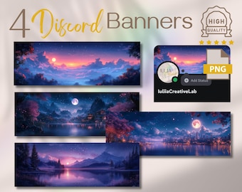 Night Sky Aesthetic Discord Banners, Purple High-Resolution Anime Profile Banner, Perfect for Enhancing Your Discord and Gift Friends Ideas