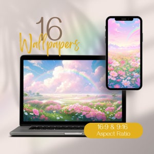 Pastel Wallpaper, Pastel Rainbow Wallpaper, Pastel Pink Wallpaper, Lofi Meadow Wallpaper Anime Wallpapers, Cute Whimsical Desktop Wallpaper