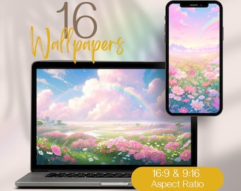 Pastel Wallpaper, Pastel Rainbow Wallpaper, Pastel Pink Wallpaper, Lofi Meadow Wallpaper Anime Wallpapers, Cute Whimsical Desktop Wallpaper