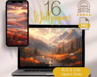 Autumn Landscape Wallpaper: 4K Fall Computer & Phone Backgrounds (Digital Download)