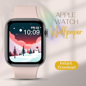 Christmas Apple Watch Wallpaper, Winter Smartwatch Background, Festive Apple Watch Face, Xmas iWatch Wallpaper, Christmas Watch Background