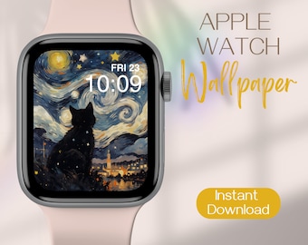 Cat Apple Watch Wallpaper, Apple Watch Face Design, Smartwatch Wallpaper, Apple Watch Background, Apple Watch Design, Downloadable Wallpaper