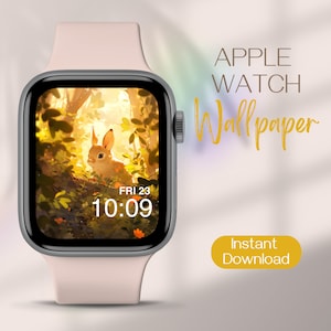 Quadrante Apple Watch carino, sfondo per smartwatch coniglio, sfondo stravagante per Apple Watch, download del quadrante Apple Watch, quadrante per smartwatch foresta