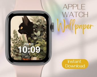 Watch Wallpaper, Apple Watch Face, Cat Watch Face, Plants Smartwatch Wallpaper, Watch Background, iWatch Wallpaper, Smart Watch Face Cover