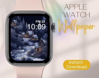 Winter Wonderland Apple Watch Wallpaper, Smartwatch Background, Christmas Watch Background, Festive Apple Watch Face, Xmas iWatch Wallpaper