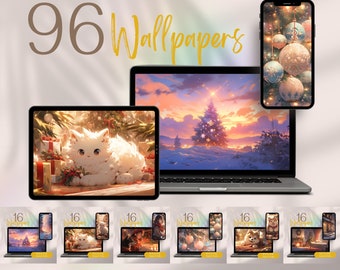 96 Christmas Scene Background, Christmas Magic Wallpaper, Christmas Aesthetic Wallpaper, Christmas Phone Wallpaper, Xmas Wallpaper Computer