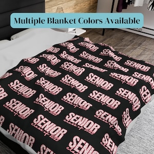 Customized Grad Gift Blanket, Senior Throw Blanket, High School Graduation Gift for Her, College Graduation Gift, Coquette Senior 2025