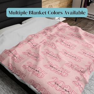 Customized Grad Gift Blanket, Senior Throw Blanket, High School Graduation Gift for Her, College Graduation Gift, Coquette Senior 2025