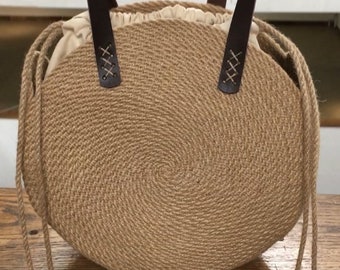 Casual crochet large tote bag Crochet jute bag Jute large beach bag Shoulder crochet jute beach bag