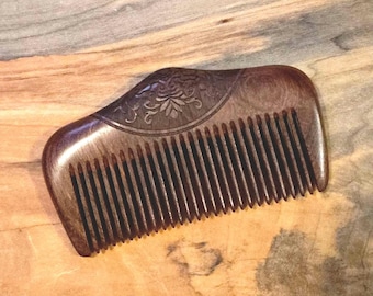 Handcrafted Wooden Portable Hair/Beard Comb Made From Premium South American Walnut