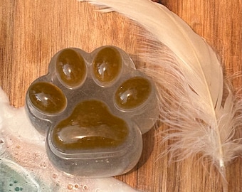 Memorial paw print resin design,  lovingly handmade using your pets ashes or fur, made to order, boxed with certificate , dog, cat